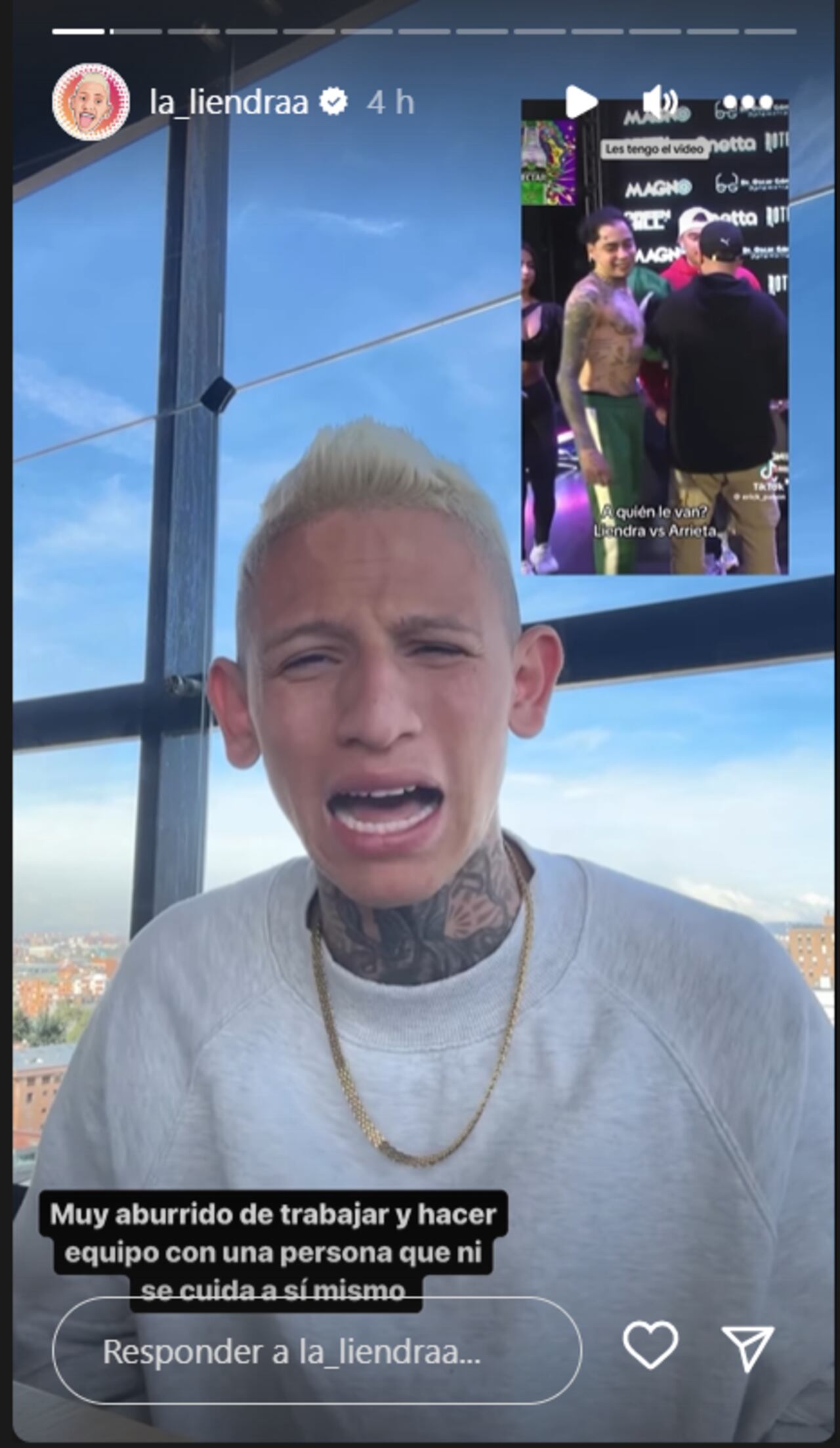 La Liendra se pronunció a través de sus redes sociales, después de la pelea que se presentó con Nicolás Arrieta.