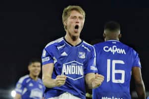 Bogotá. Junio 17 de 2023. Millonarios enfrenta a Medellín en juego válido por los cuadrangulares Fecha 6 de la Liga colombiana en el estadio Nemesio Camacho el Campin. (Colprensa - Camila Diaz)