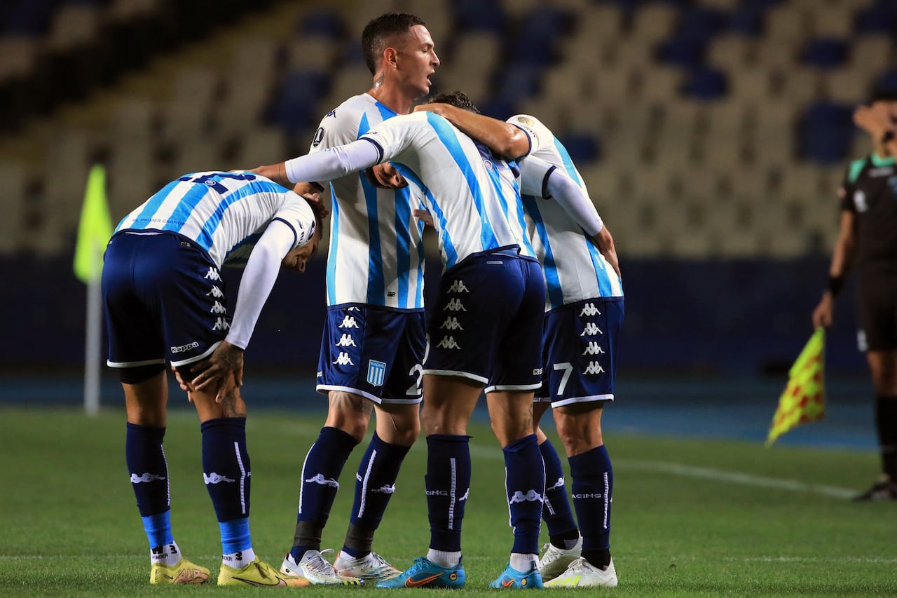 Matías Rojas celebrando el primer gol en Libertadores.