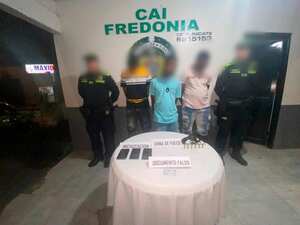 Tres capturados del Clan del Golfo en Cartagena. Foto: El Universal.