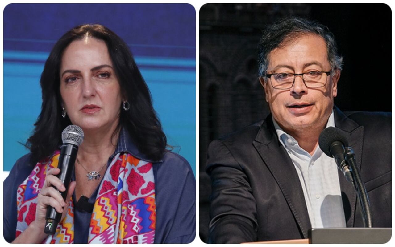 La senadora del Centro Democrático, María Fernanda Cabal, y el presidente de Colombia, Gustavo Petro.