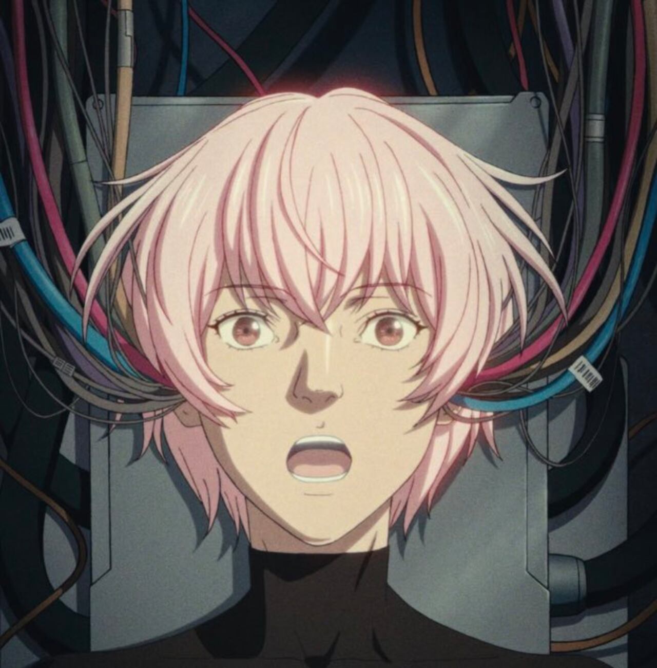 Portada del álbum | Sena, de cabello rosado, es un androide que se le da vida a través de canciones, encriptadas por ‘Data'.