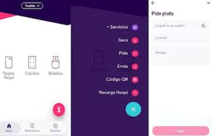 Opción para pedir plata por Nequi