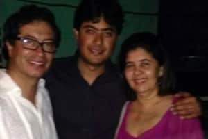 En la foto de izquierda a derecha: Gustavo Petro, Nicolás Petro y Katia Burgos.