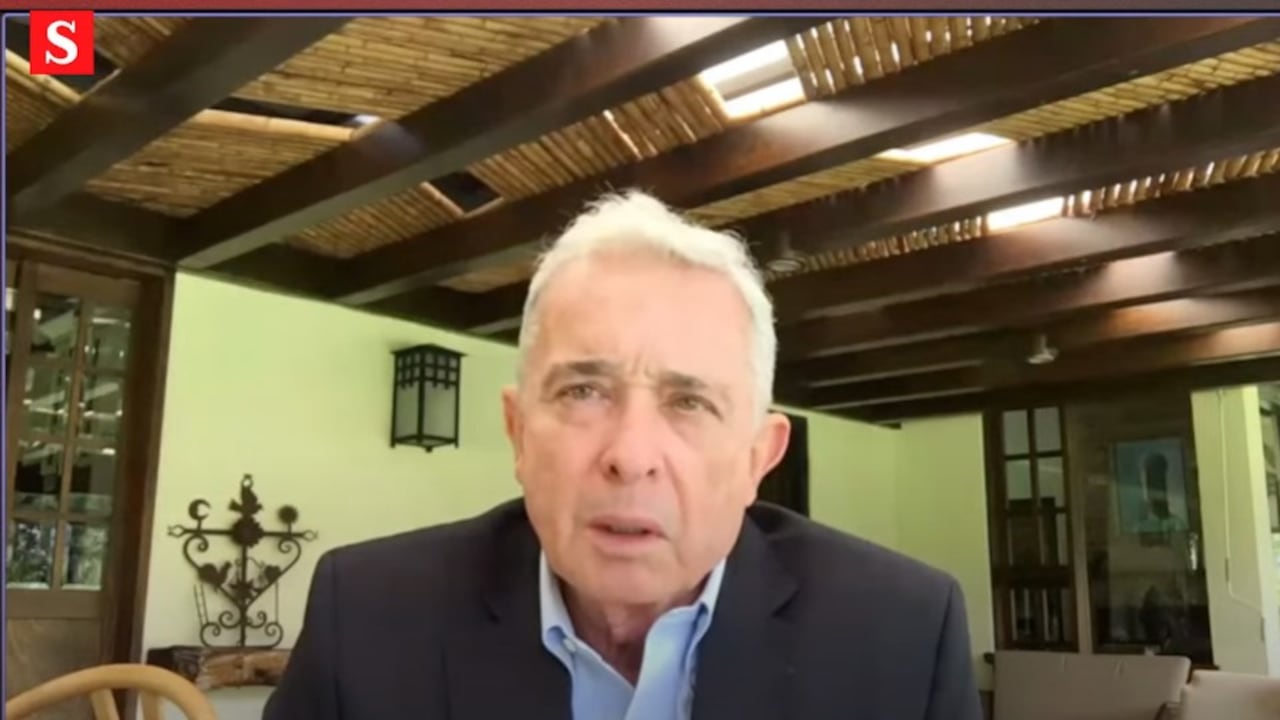 El expresidente Álvaro Uribe Vélez en audiencia de juicio.