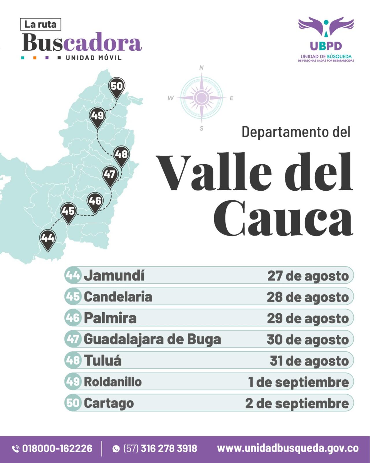 Estas son las fechas en las que estará en el Valle.