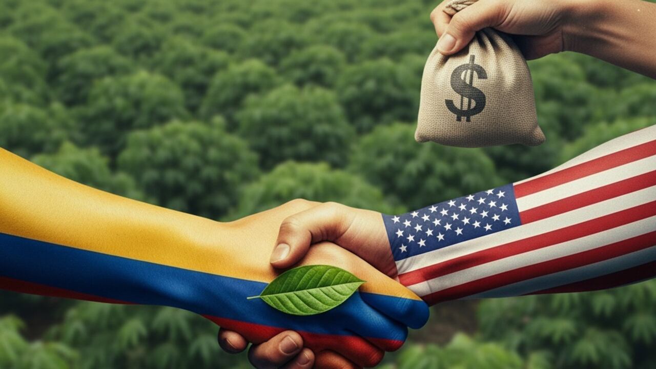 Si bien existe una alta probabilidad de que Estados Unidos descertifique a Colombia en su lucha contra las drogas, esta no sería plena sino condicionada, coinciden analistas. Foto: imagen generada por IA de Gémini / EL País