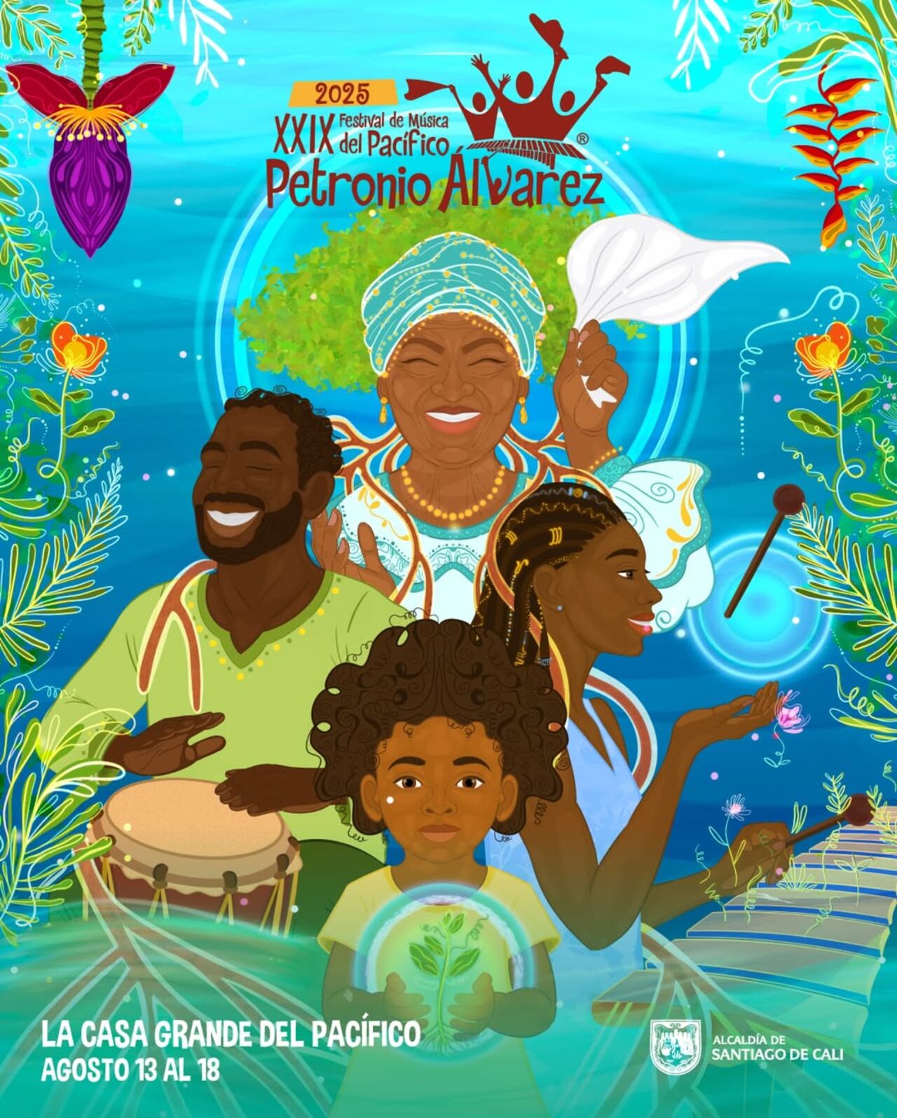 Este es el afiche oficial de la edición XXIX del Petronio Álvarez.