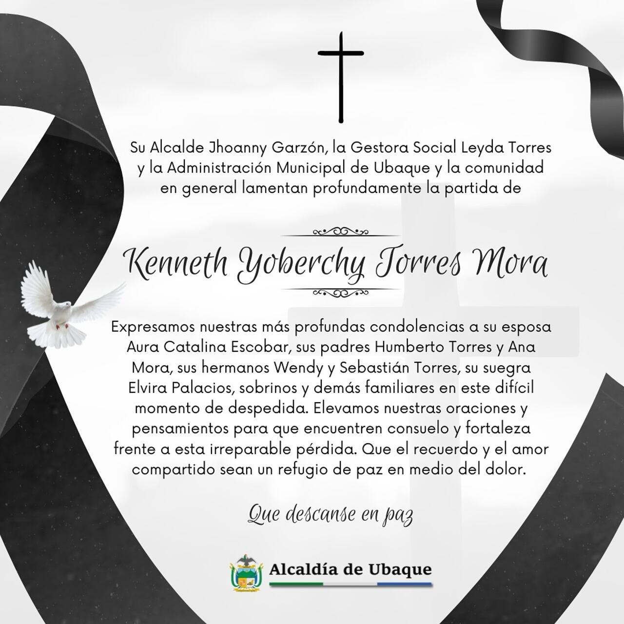 La Alcaldía de Ubaqué lamentó la muerte del periodista.