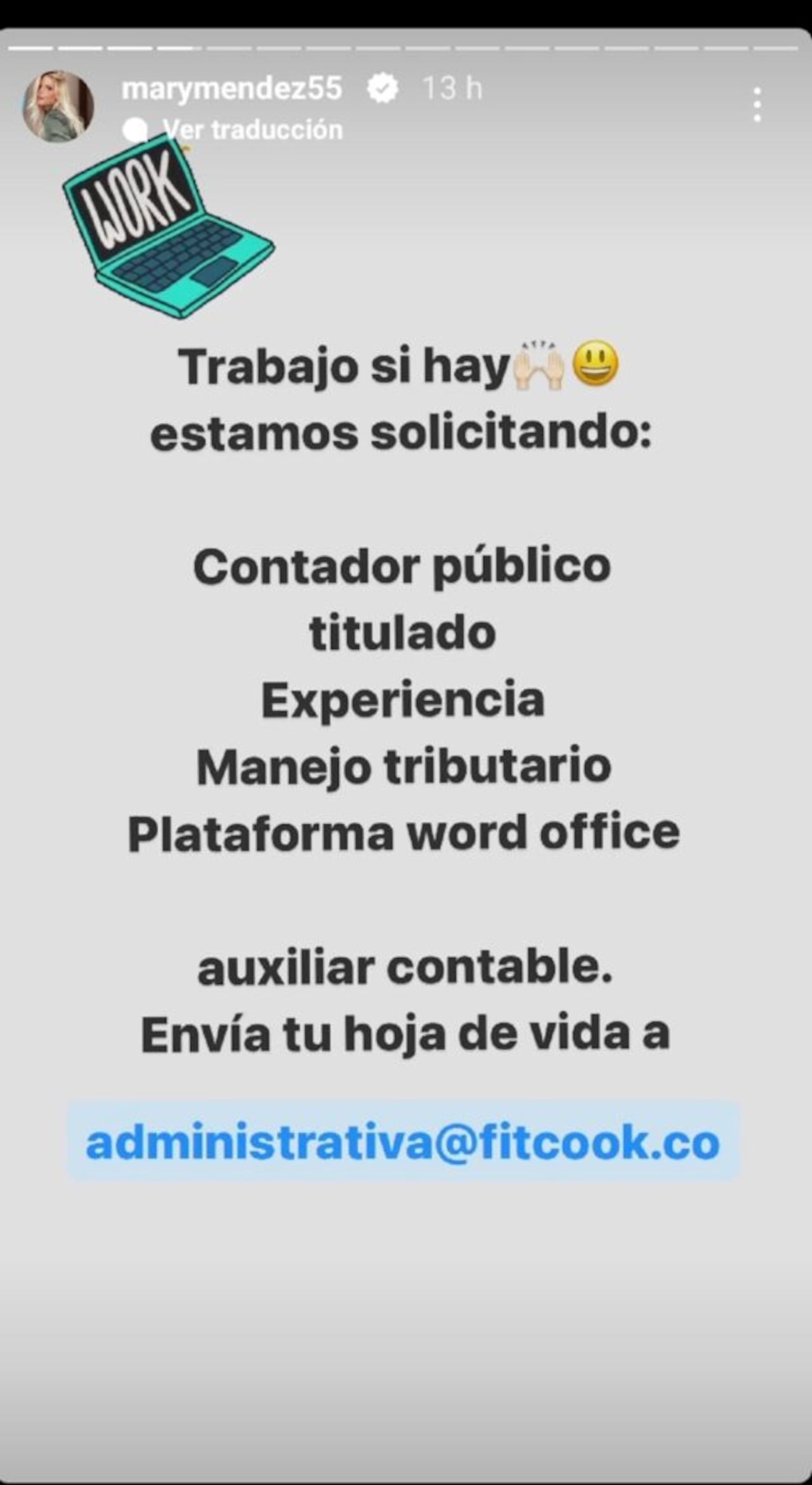 Foto: Instagram @marymendez55.