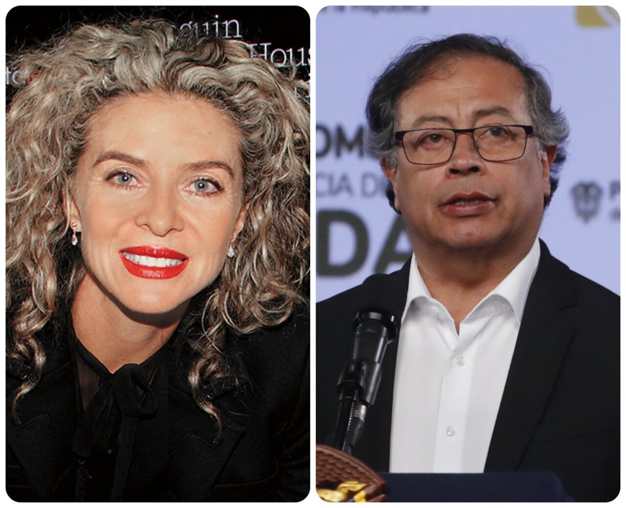 La actriz Margarita Rosa de Francisco y el presidente Gustavo Petro.