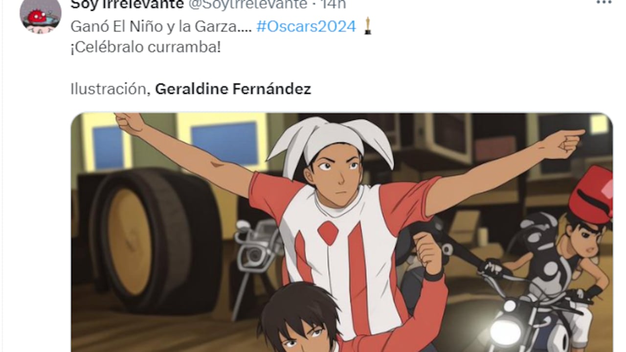 En redes sociales el nombre de Geraldine Fernández se viralizó, después de que la película El niño y la garza ganara premio Óscar.