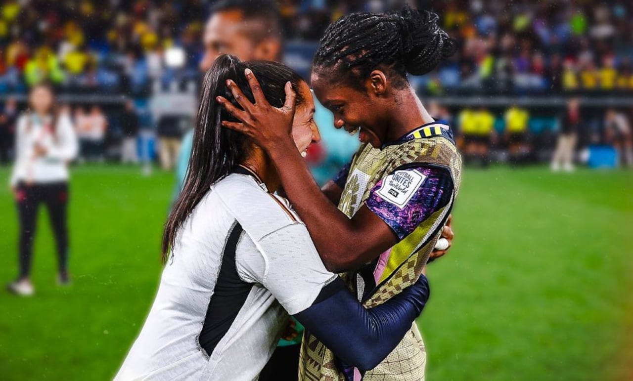 Manuela Vanegas y Linda Caicedo, autoras de los goles que le dieron el triunfo a Colombia frente a Alemania.