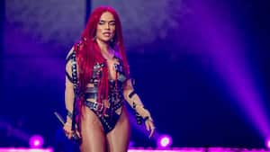 LOS ANGELES, CALIFORNIA - OCTOBER 22: Karol G performs onstage at Crypto.com Arena on October 22, 2022 in Los Angeles, California. (Photo by Emma McIntyre/Getty Images)