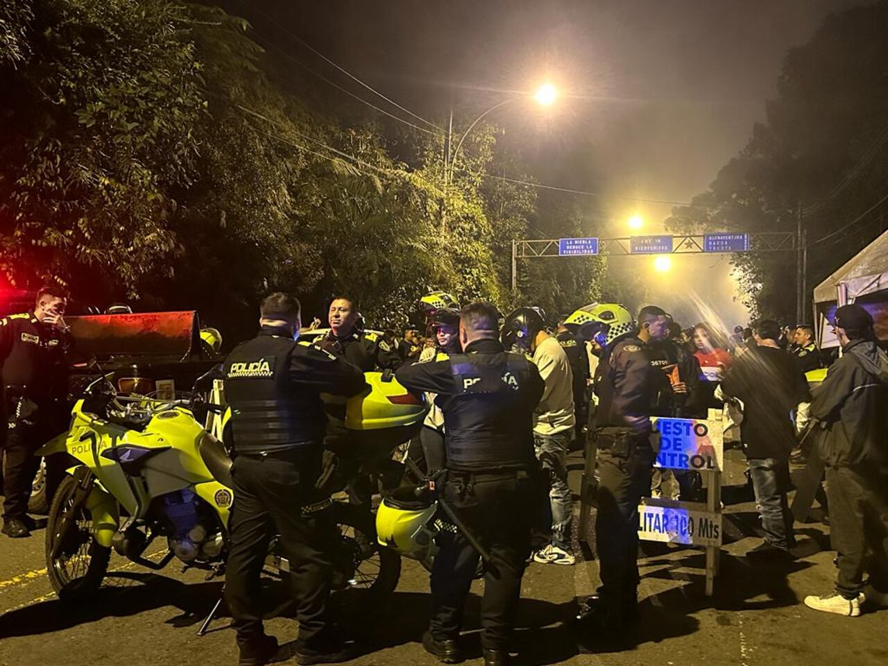 En el operativo de Tránsito desarrollado en el Kilómetro 18, la Policía Nacional realizó 15 comparendo.