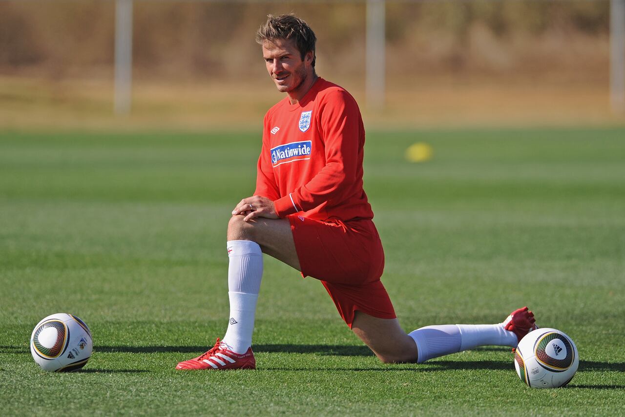 David Beckham vistiendo los colores de la Selección de Inglaterra.
