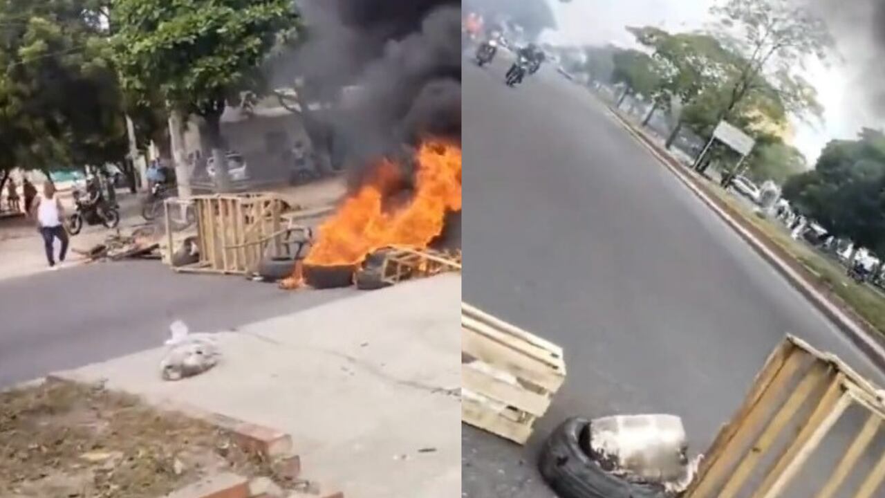 Esta mañana un grupo de personas indignadas cerro la vía al aeropuerto de Barranquilla para protestar por los cortes de energía y la inseguridad de la zona.