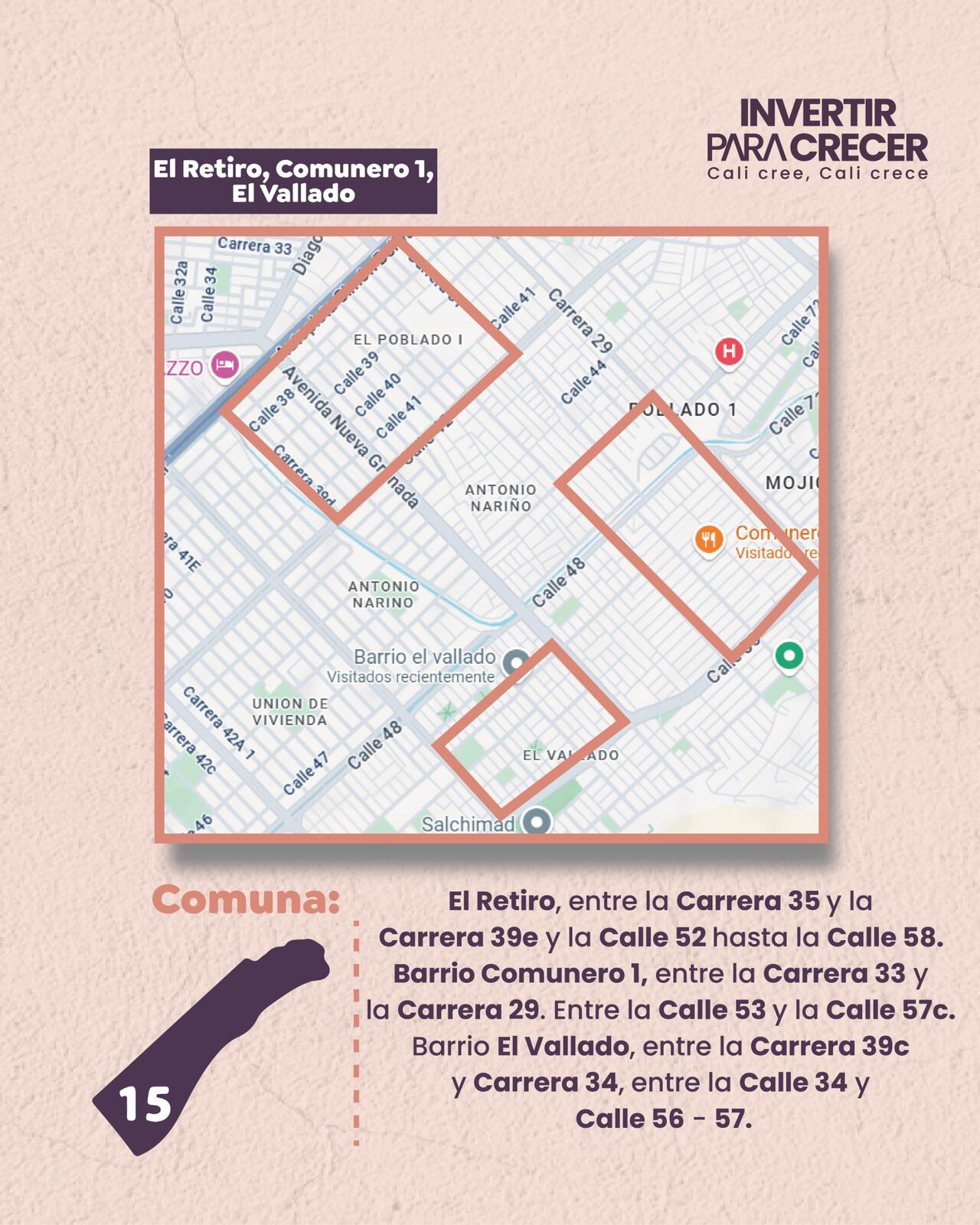 Zona priorizada para la entrega de subsidios de mejoramiento de vivienda.