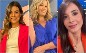 Las presentadoras de noticias Caracol Marina Granziera, Pilar Schmitt y Alejandra Giraldo