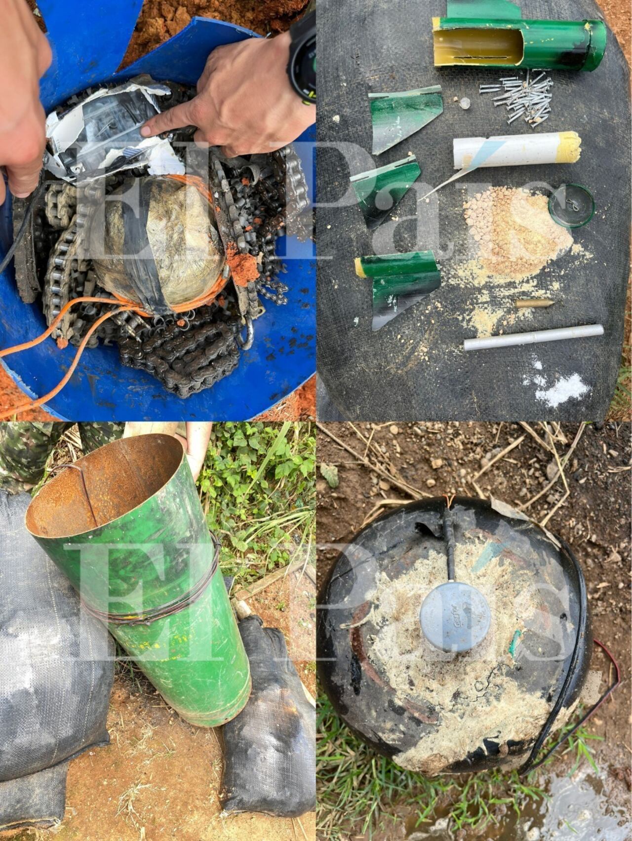 Al retomar el control, los militares encontraron diversos arsenales de guerra en El Plateado, Cauca.