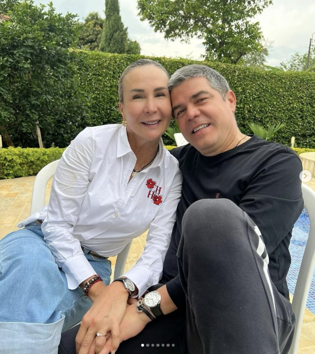 Luz Mery Tristán, junto a quien era su pareja sentimental.