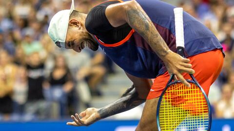 Nick Kyrgios en el partido de cuarta ronda del US Open contra Daniil Medvedev.