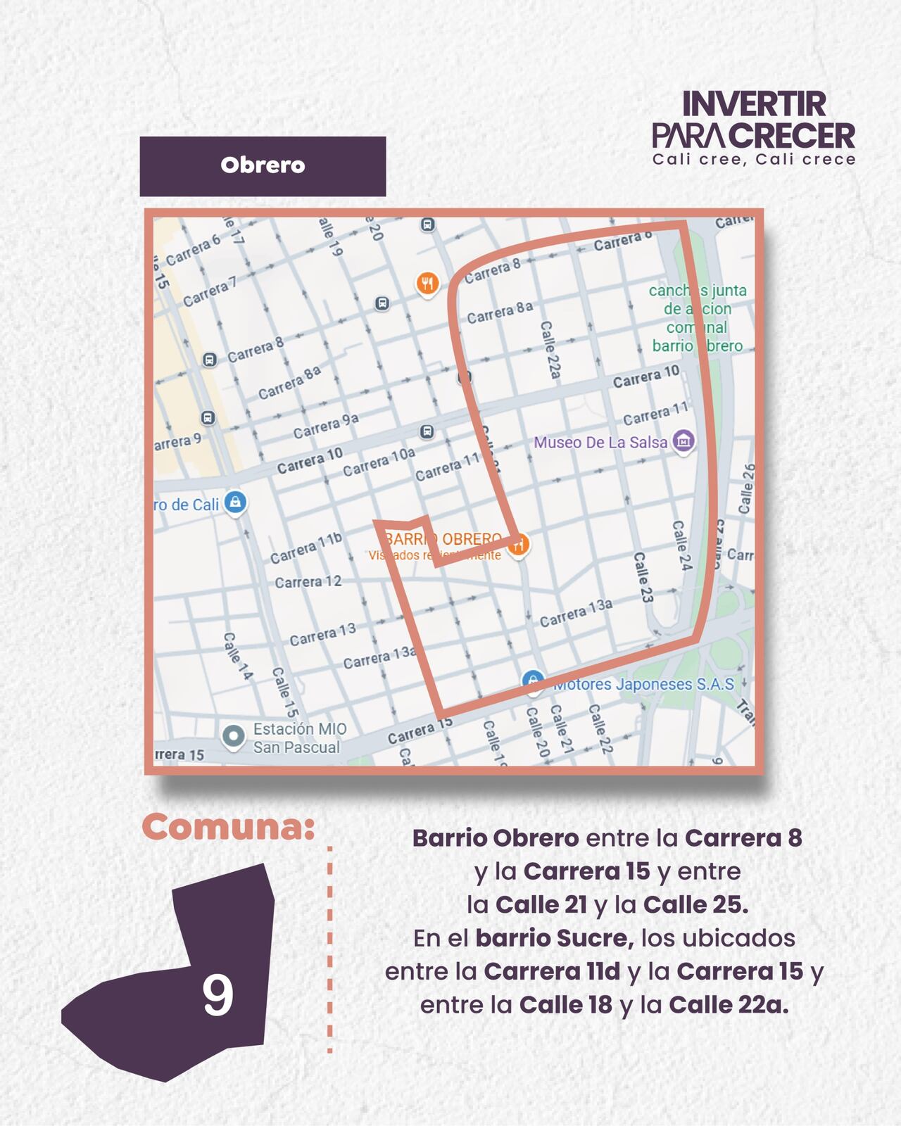 Zona priorizada para la entrega de subsidios de mejoramiento de vivienda.