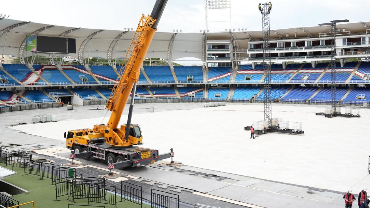 Así avanza el montaje para el show de la barranquillera.