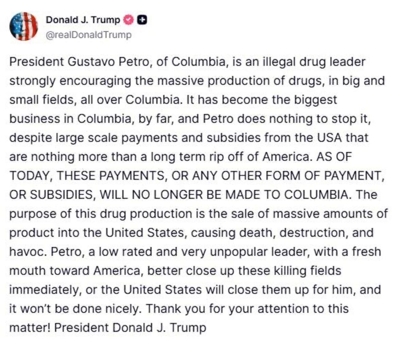 Este fue el pronunciamiento realizado por el presidente de Estados Unidos, Donald Trump.
