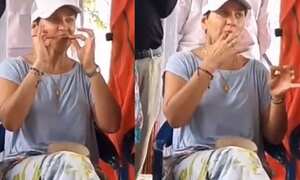 La primera dama fue vista comiendo hueso de chivo y chupándose los dedos en La Guajira. Foto: Fragmento video Twitter