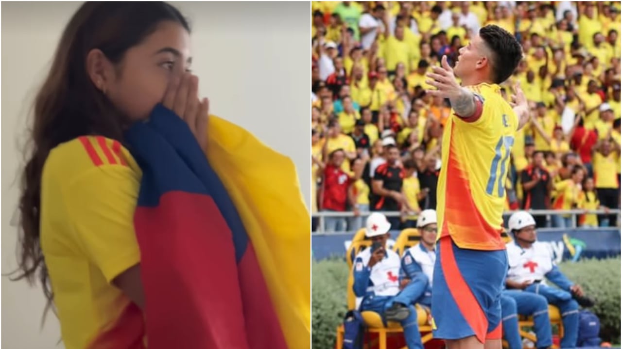 Salomé, hija de James Rodríguez, emocionada por el golazo de su papá en el juego de la Selección Colombia ante Argentina.