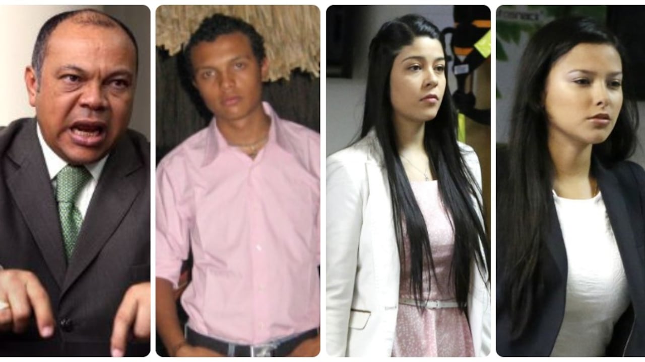 Luis Colmenares y su hijo, Luis Andrés, Laura Jessi Quintero y Laura Moreno.