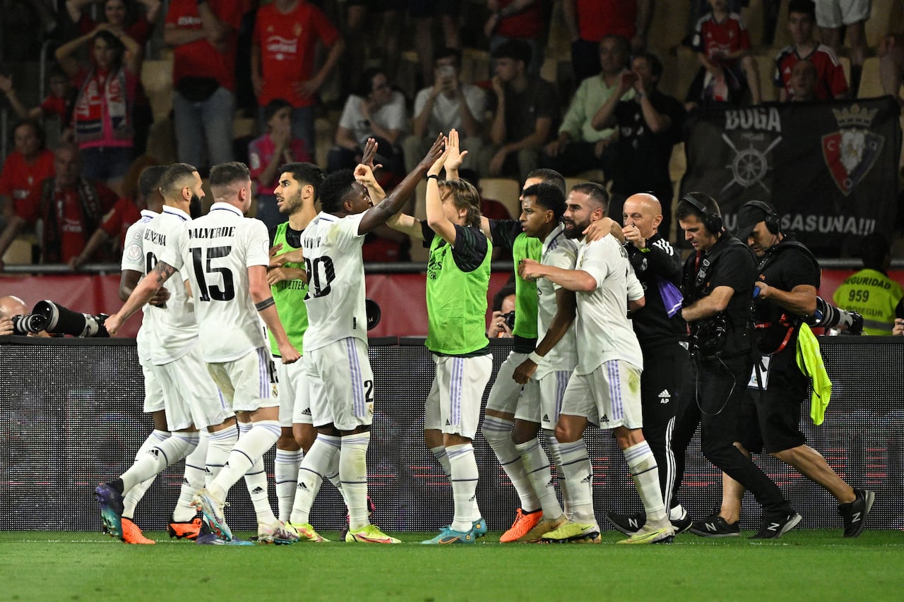 Real Madrid venció 2 a 1 a Osasuna y ganó la Copa del Rey. Foto: AFP.