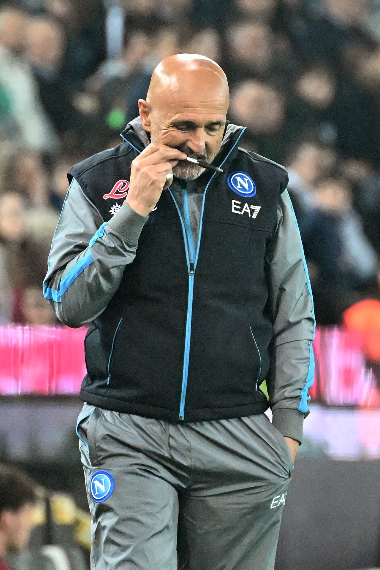 Luciano Spalletti en un partido entre el Udinese y Napoli por la Serie A 2022-2023.
