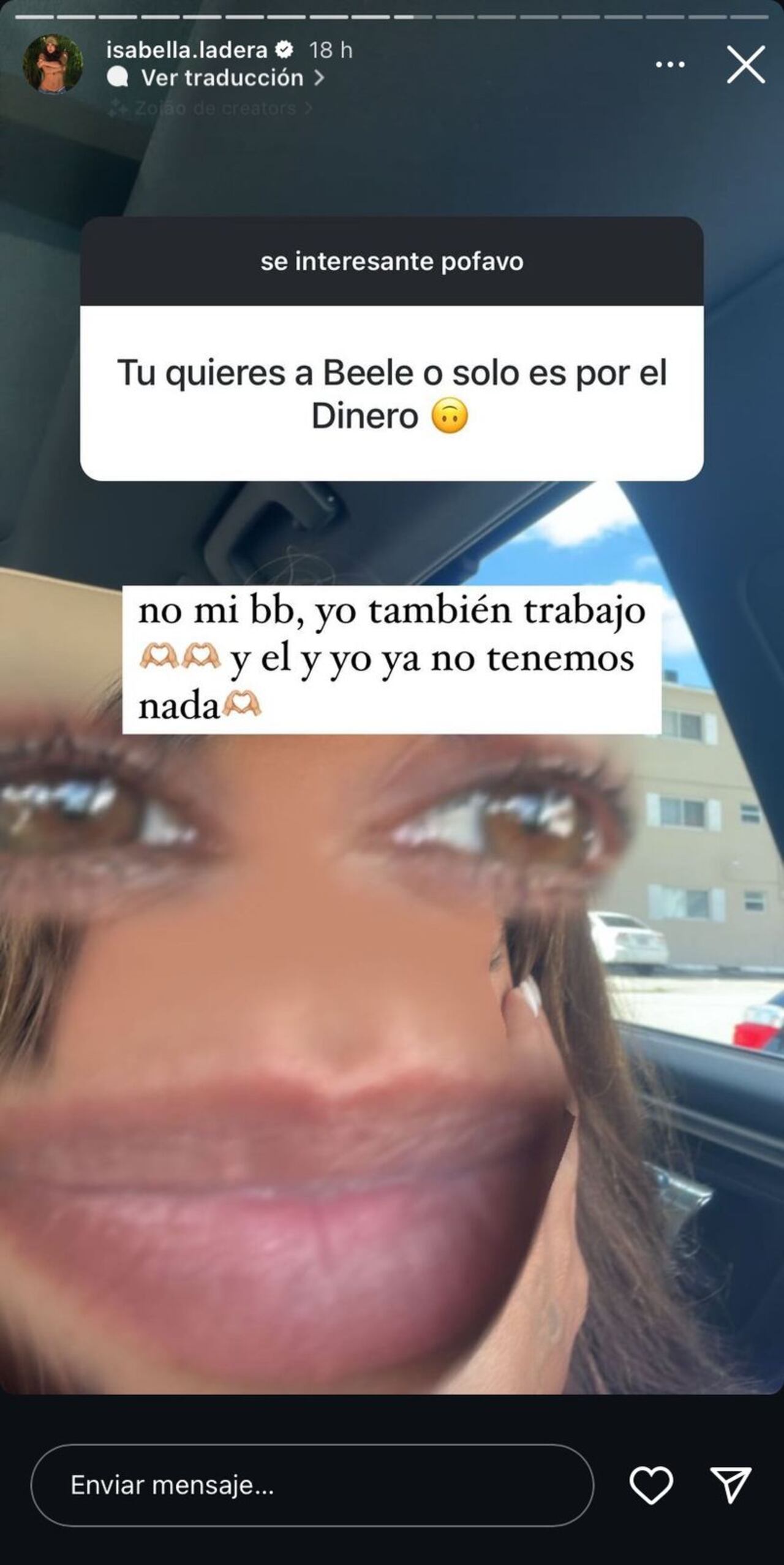 Isabella Ladera confirmó su separación con Beéle