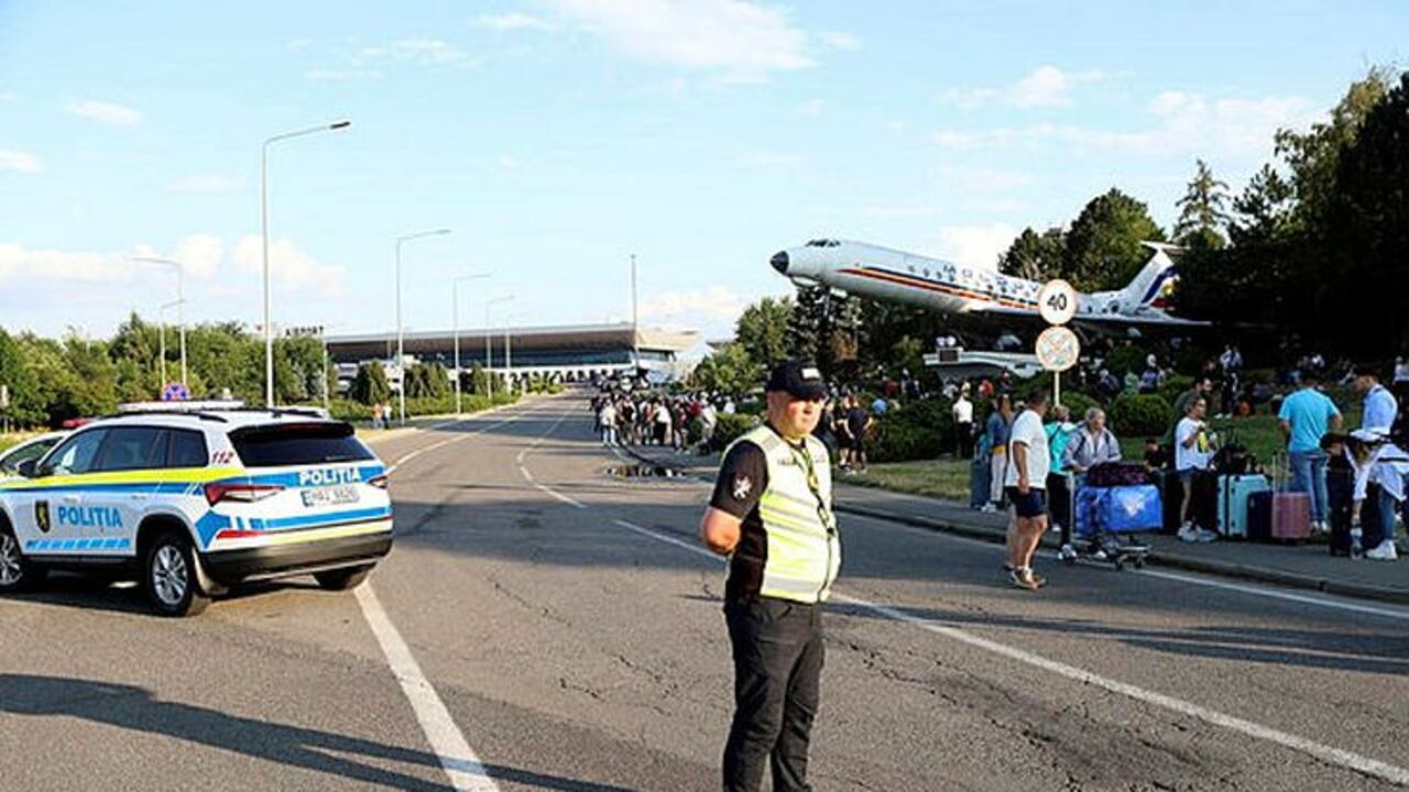 Aeropuerto de Chisináu de Moldavia, donde un hombre acabó con la vida de dos personas.