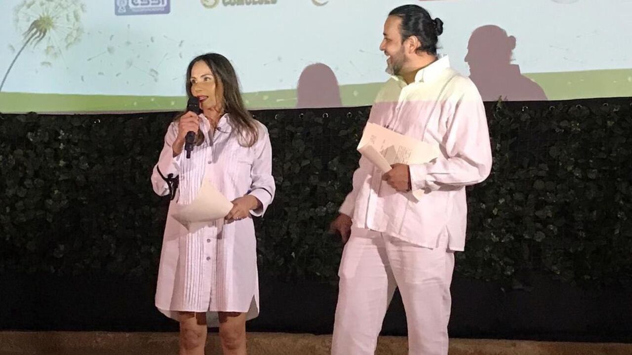 Toto Vega y Norida Rodríguez en una versión pasada del Festival de Cine Verde.