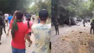 La asonada en contra del Ejército se suscitó en el municipio de El Zulia, departamento de Norte de Santander.