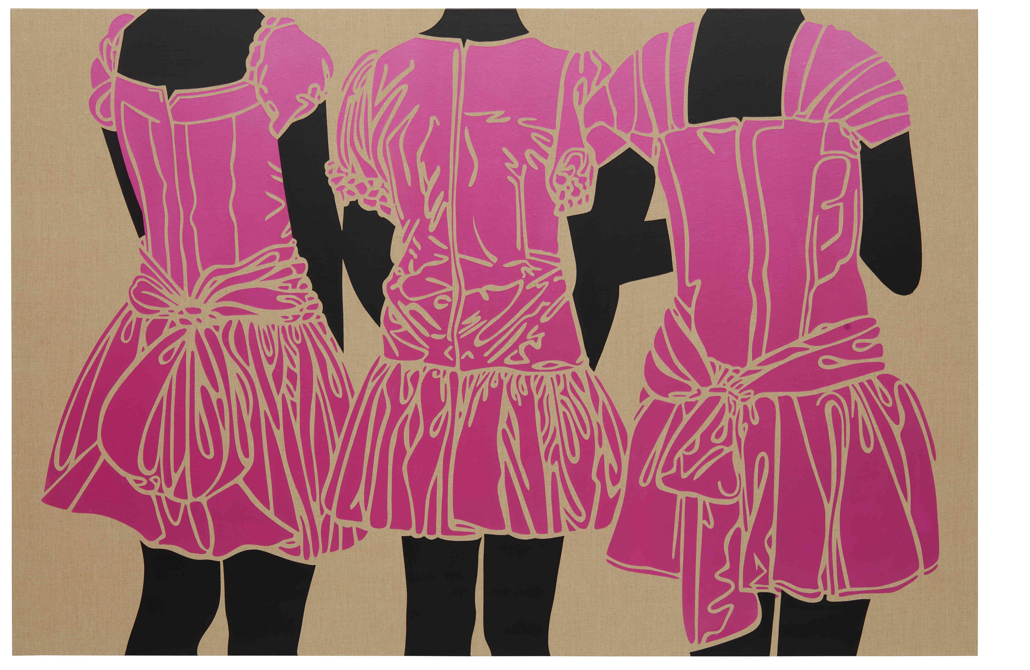 Cuadro de tres niñas palenqueras. Por: Ana Mercedes Hoyos.