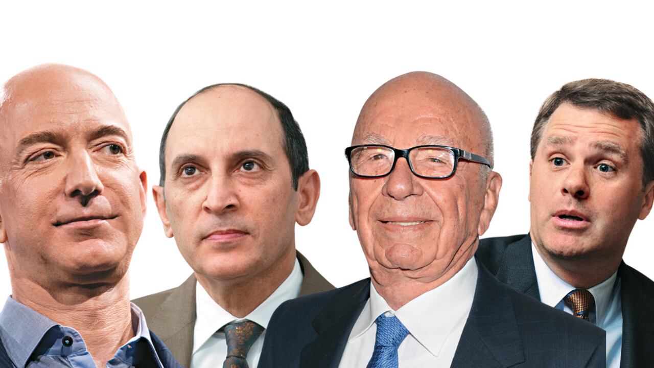 Jeff Bezos Presidente de Amazon - Akbar Al Baker Director ejecutivo de Qatar Airways - Rupert Murdock CEO del conglomerado de medios News Corporation - Douglas McMillon Director ejecutivo de la cadena Wal-Mart