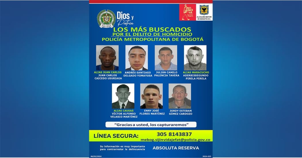 Volante de los más buscados por homicidios