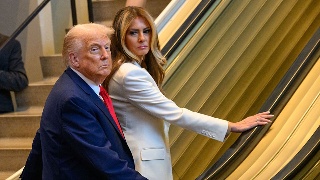 NEW YORK, NEW YORK - SEPTEMBER 23: U.S. President Donald Trump and first lady Melania Trump arrive for the 80th session of the UN’s General Assembly (UNGA) on September 23, 2025 in New York City. World leaders convened for the 80th Session of UNGA, with this year’s theme for the annual global meeting being “Better together: 80 years and more for peace, development and human rights.” (Photo by Alexi J. Rosenfeld/Getty Images)
