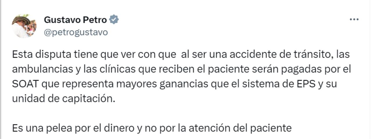 El presidente Gustavo Petro se volvió a referir a la situación del Soat en Colombia.