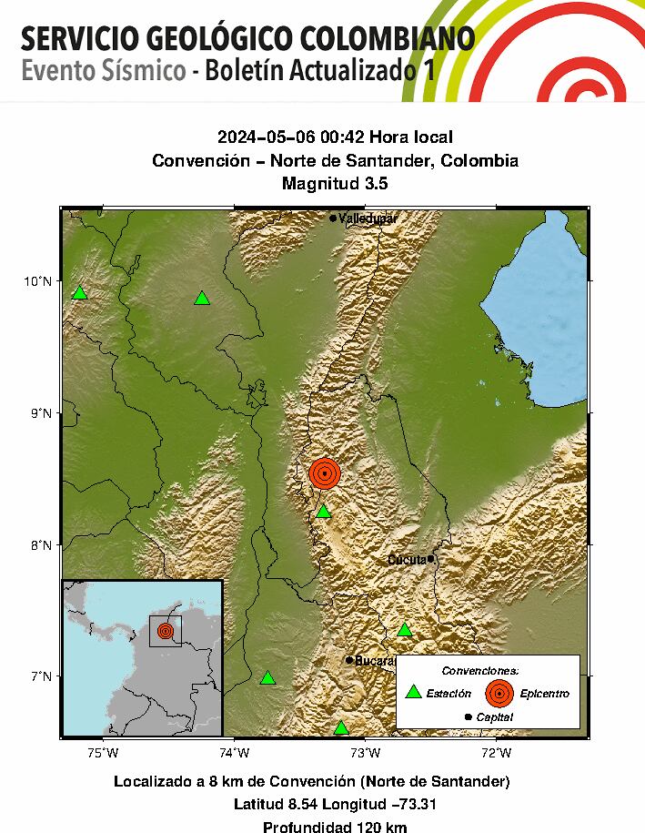 El sismo tuvo una magnitud de 3,5.
