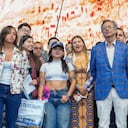 El presidente, Gustavo Petro, el 4 de agosto de 2026 en Soacha (Cundinamarca). A su derecha, primera en la imagen, su hija Antonella Petro Alcocer