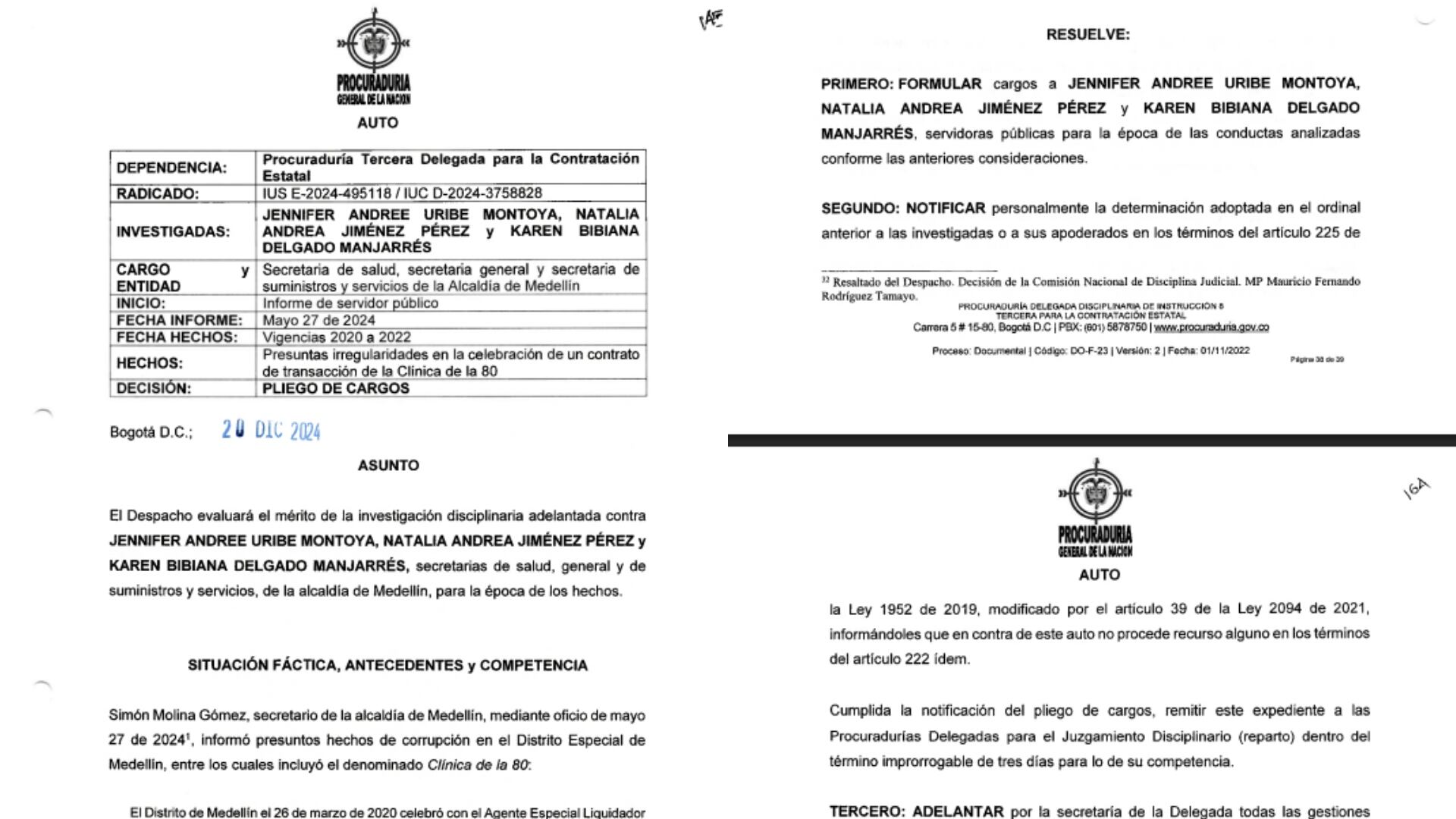 Denuncias contra la administración de Quintero