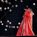 Rihanna en el Super Bowl. Foto: AFP.
