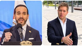 El presidente Abelardo De La Espriella y el activista Josías Fiesco.