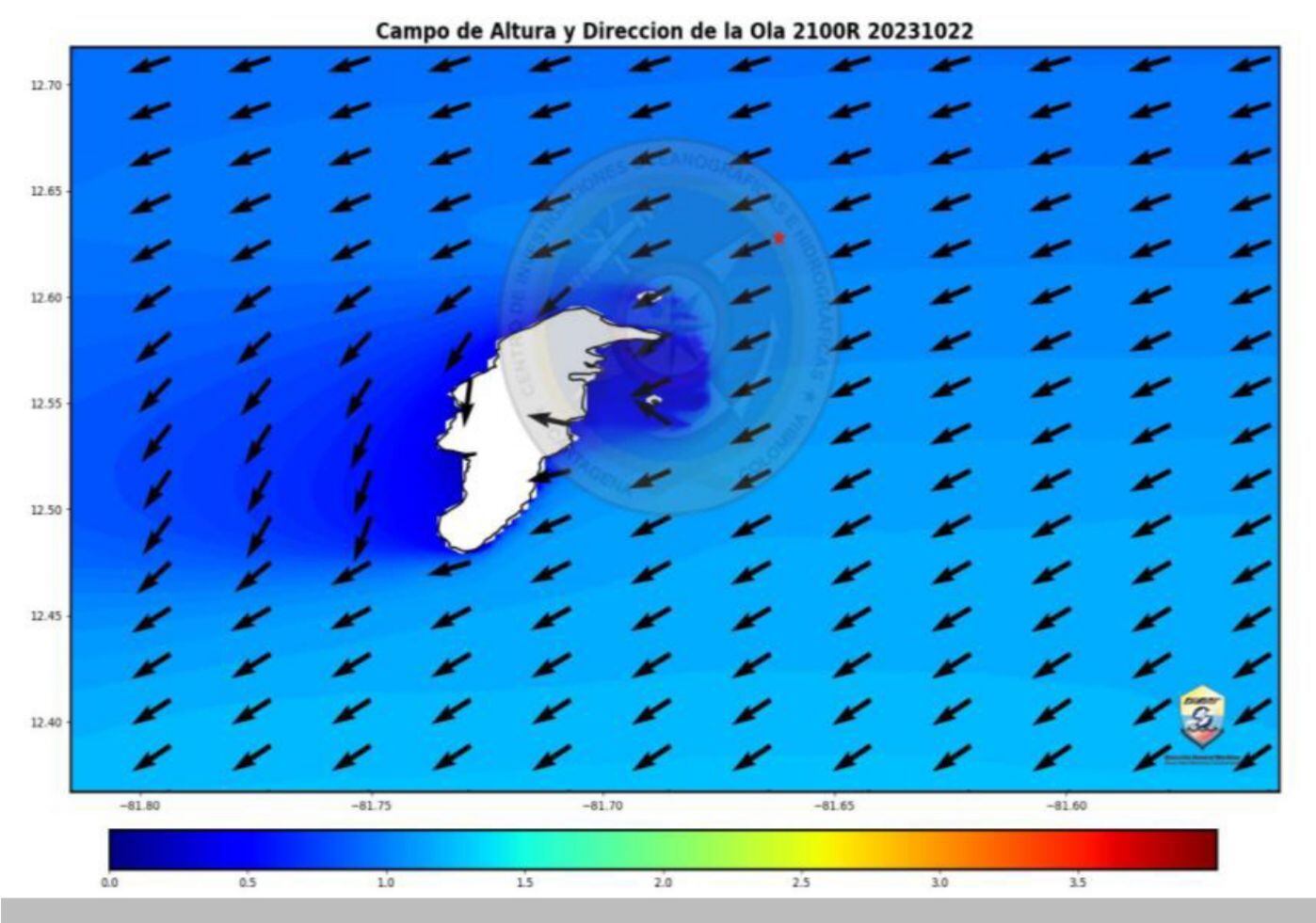 Comportamiento de la perturbación en el mar Caribe