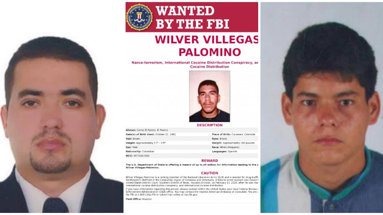 Wilver Villegas-Palomino, alias Carlos El Puerco, y otros dos narcoelentos buscados por Estados Unidos